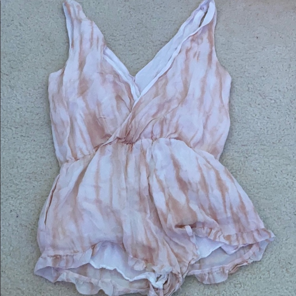 Pink and White Tie Dye Romper